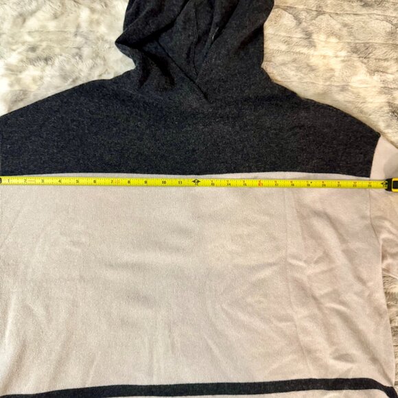 REISS “Alex” Wool Cashmere Striped Hoodie Sweater Beige & Charcoal Size Smal - Picture 11 of 16